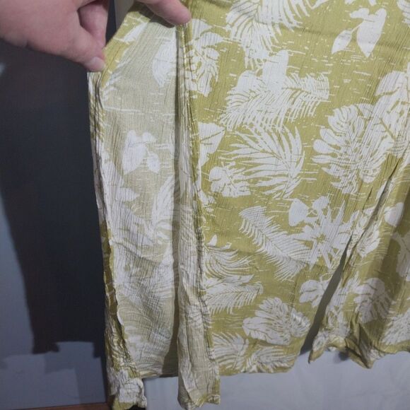 Mudd Women Pants S Colorful Wide Leg Side Slits Beachy Boho Tropical Cottagecore - Picture 2 of 9